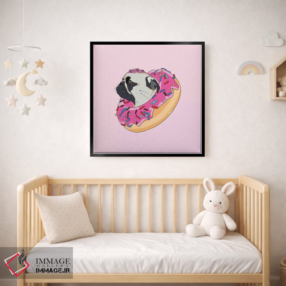 تابلو دکوراتیو پاگ و دونات توت فرنگی II اثر لاستاناو - D2B