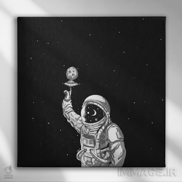 تابلو دکوراتیو گردآورنده فضا اثر لاستاناو - نمای روبهرو روی دیوار