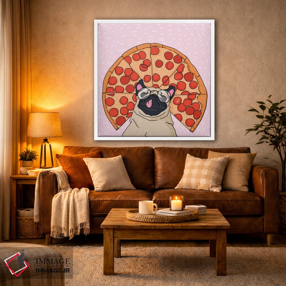تابلو دکوراتیو نقاشی پاگ و پیتزا اثر لاستاناو - D3W