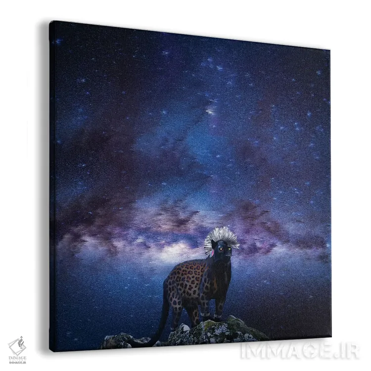 تابلو دکوراتیو پلنگ پانک و یوزپلنگ لاغر اثر لاستاناو - نمای پرسپکتیو محصول