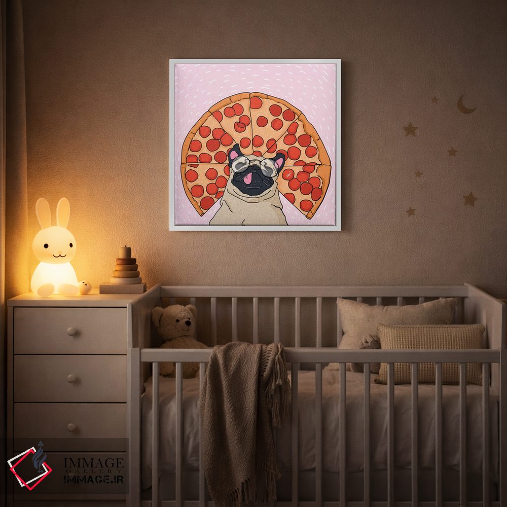 تابلو دکوراتیو نقاشی پاگ و پیتزا اثر لاستاناو - D2W
