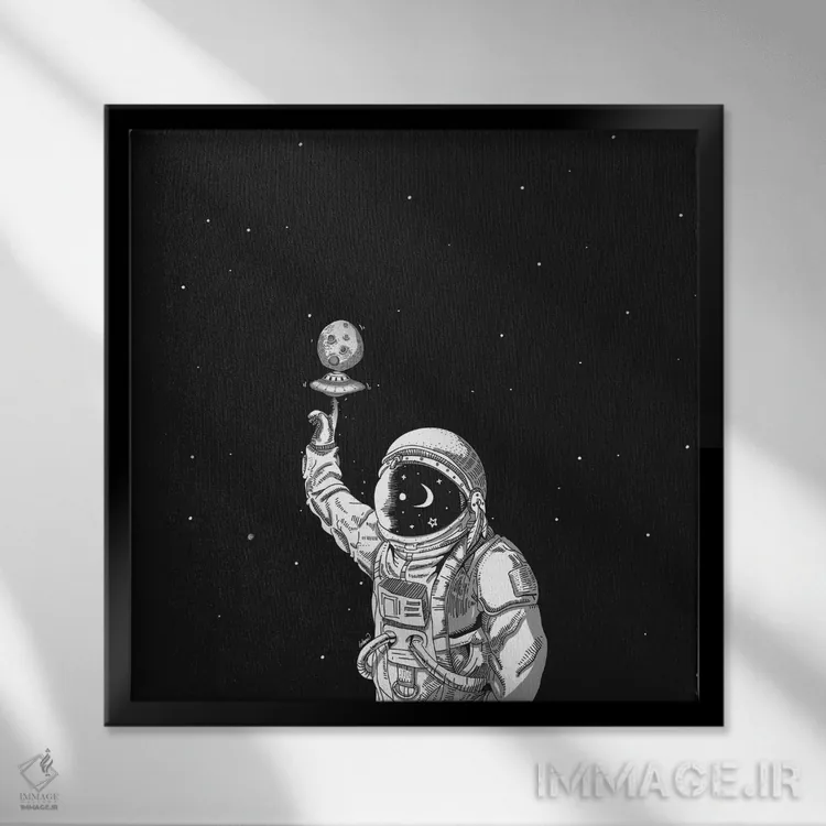 تابلو دکوراتیو گردآورنده فضا اثر لاستاناو - نمای قابدار مشکی