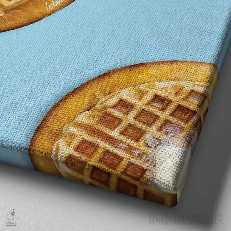 تابلو دکوراتیو پاگ وافل اثر لاستاناو - نمای نزدیک بافت بوم