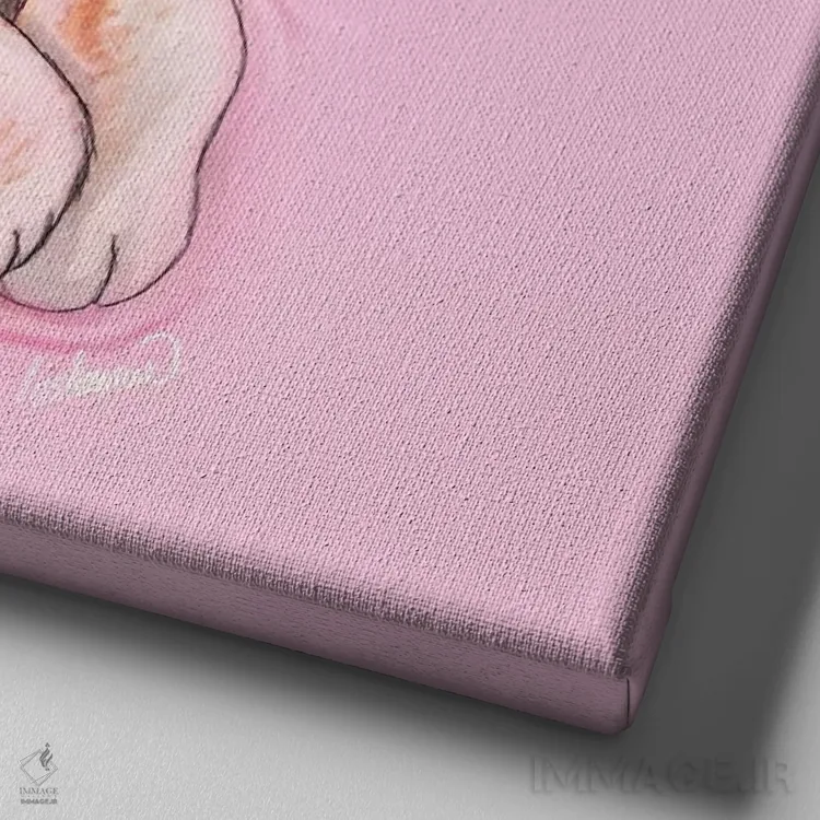 تابلو دکوراتیو گربه شیرین اثر لاستاناو - نمای نزدیک بافت بوم