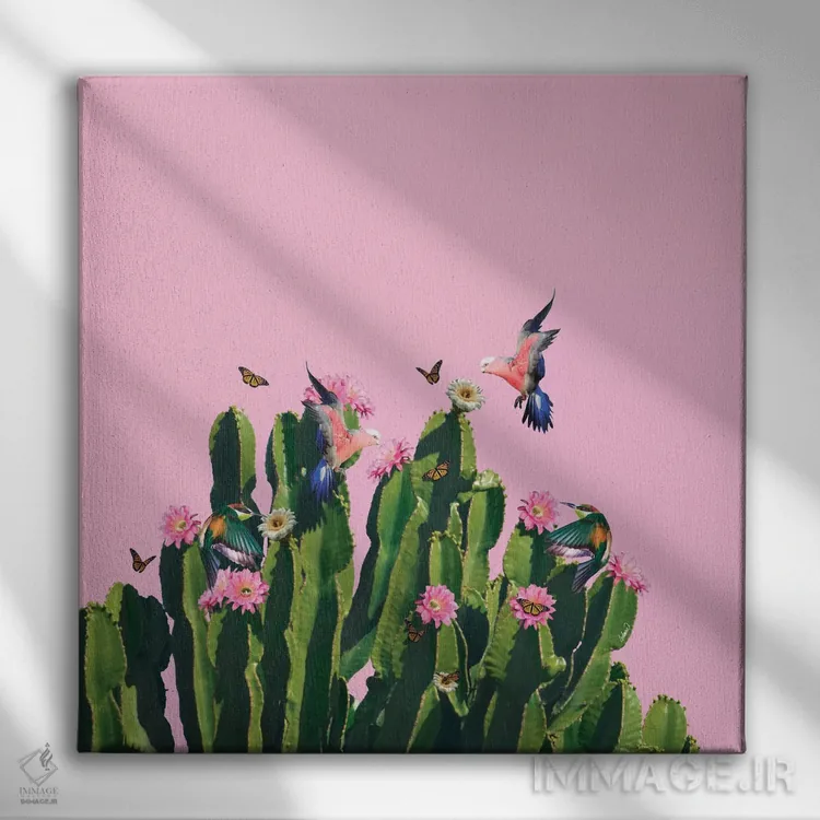 تابلو دکوراتیو کاکتوس آبدار اثر لاستاناو - نمای روبهرو روی دیوار