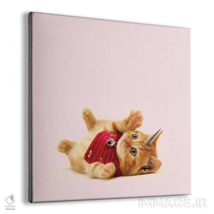 تابلو دکوراتیو گربه تک شاخ اثر لاستاناو - نمای پرسپکتیو محصول