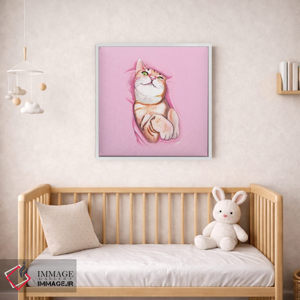 تابلو دکوراتیو گربه شیرین اثر لاستاناو - D1W