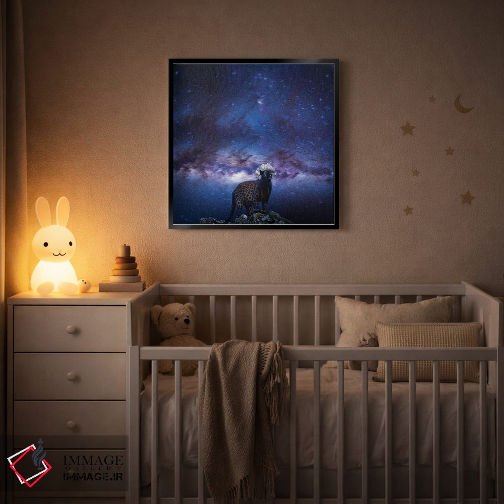 تابلو دکوراتیو پلنگ پانک و یوزپلنگ لاغر اثر لاستاناو - D5B