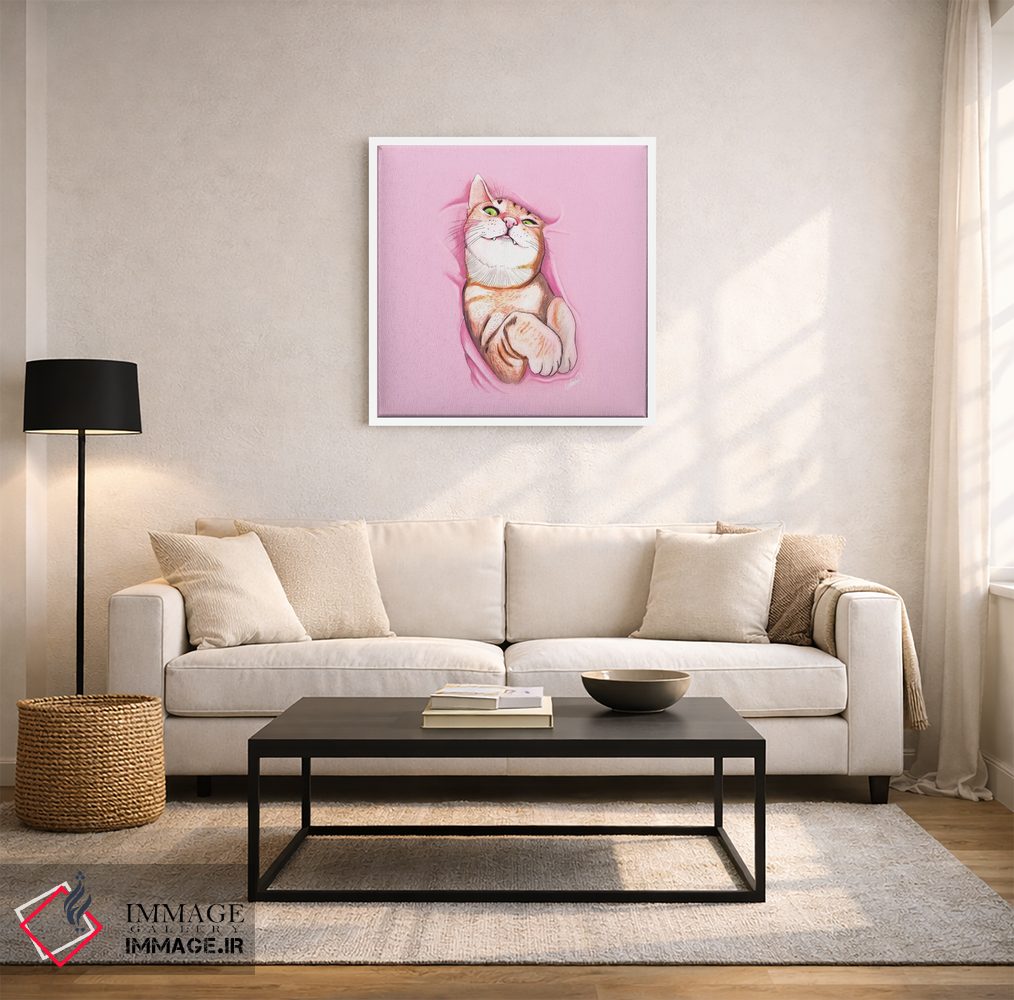 تابلو دکوراتیو گربه شیرین اثر لاستاناو - D2W