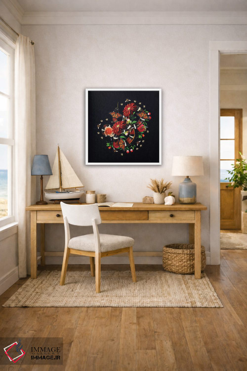 تابلو دکوراتیو مار و گل ها اثر لاستاناو - D2W