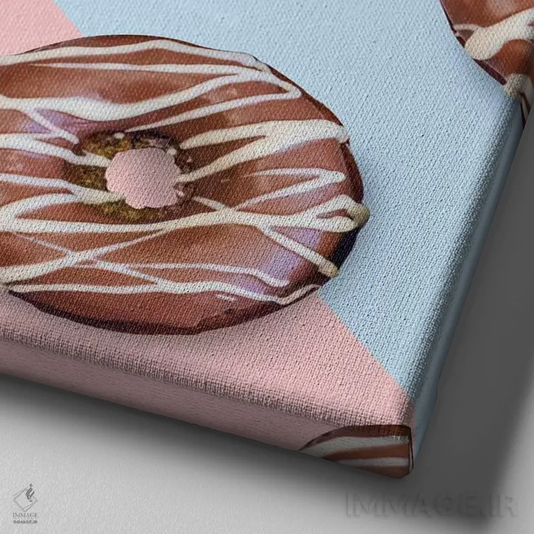 تابلو دکوراتیو دونات های پاگ اثر لاستاناو - نمای نزدیک بافت بوم