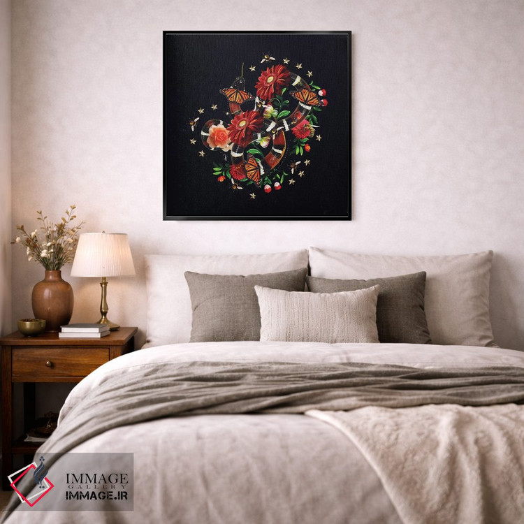 تابلو دکوراتیو مار و گل ها اثر لاستاناو - D5B