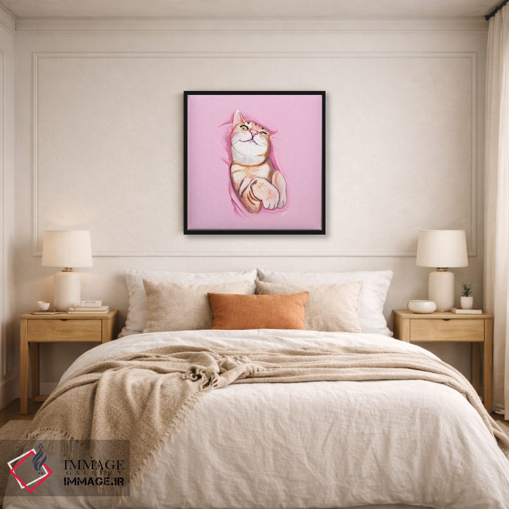 تابلو دکوراتیو گربه شیرین اثر لاستاناو - D6B