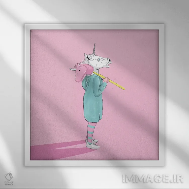 تابلو دکوراتیو تک شاخ ها اثر لاستاناو - نمای قابدار سفید