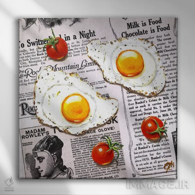 تابلو دکوراتیو انتظارات تخم مرغی اثر لنا اسمیرنوا - نمای روبهرو روی دیوار