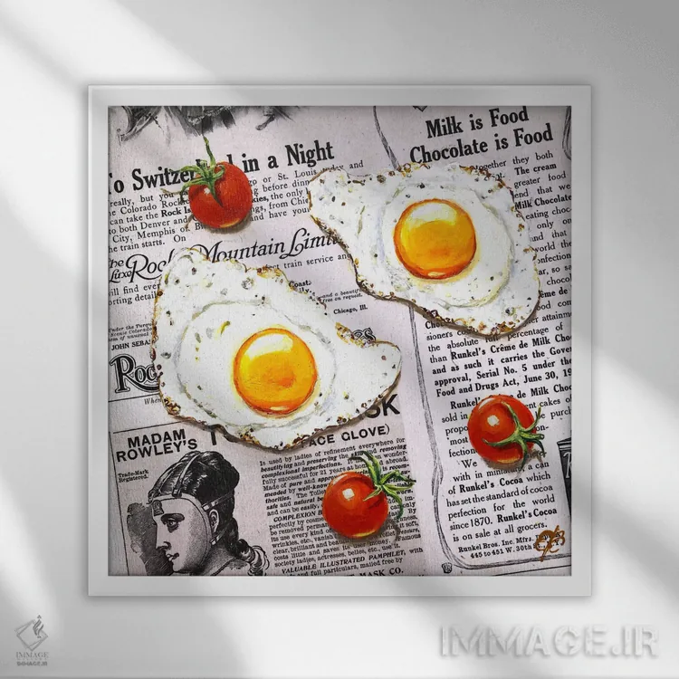 تابلو دکوراتیو انتظارات تخم مرغی اثر لنا اسمیرنوا - نمای قابدار سفید