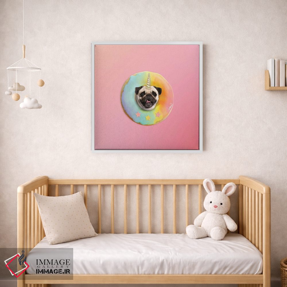 تابلو دکوراتیو پاگ تک شاخ و دونات پاستلی اثر لاستاناو - D1W