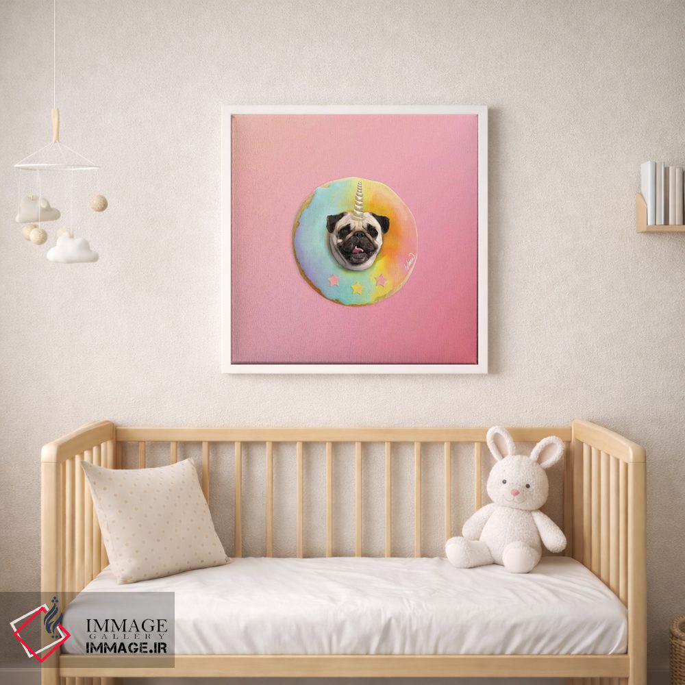 تابلو دکوراتیو پاگ تک شاخ و دونات پاستلی اثر لاستاناو - D2W