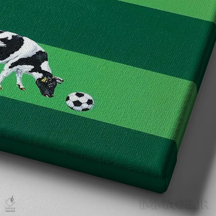 تابلو مدرن آفساید شماره یک اثر لنا اسمیرنوا - نمای نزدیک بافت بوم