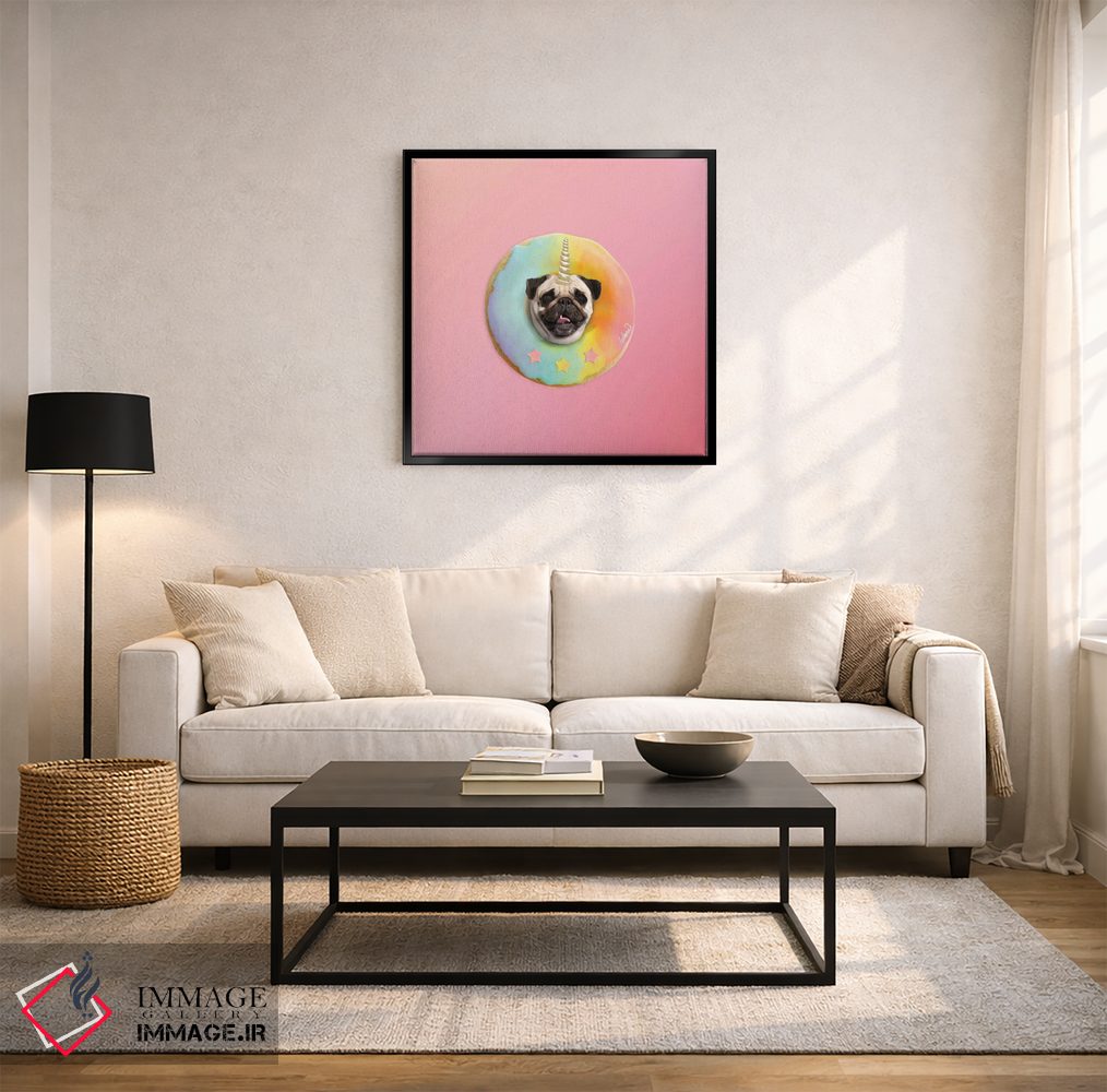 تابلو دکوراتیو پاگ تک شاخ و دونات پاستلی اثر لاستاناو - D4B