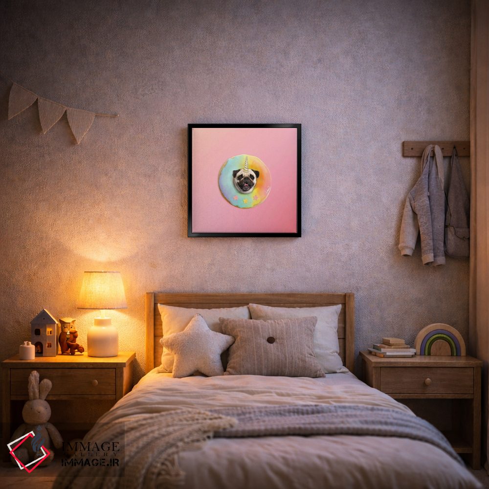 تابلو دکوراتیو پاگ تک شاخ و دونات پاستلی اثر لاستاناو - D6B