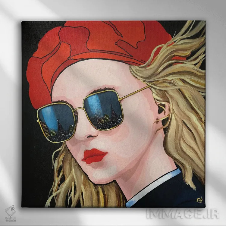 تابلو دکوراتیو کلاه قرمزی کوچک اثر لنا اسمیرنوا - نمای روبهرو روی دیوار