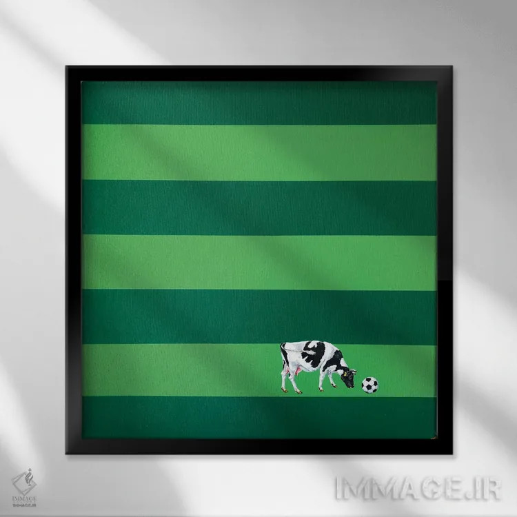 تابلو مدرن آفساید شماره یک اثر لنا اسمیرنوا - نمای قابدار مشکی