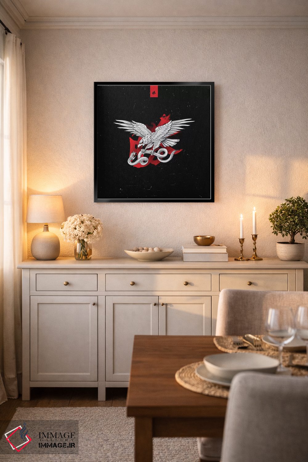 تابلو دکوراتیو تتو عقاب و مار اثر لاستاناو - D5B