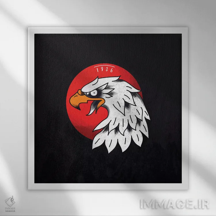 تابلو دکوراتیو تتو کلاسیک عقاب ۱۹۳۶ اثر لاستاناو - نمای قابدار سفید