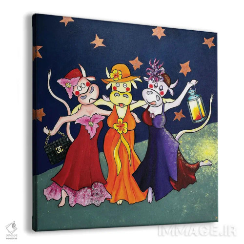 تابلو دکوراتیو شبی دیوانه وار بیرون اثر لنا اسمیرنوا - نمای پرسپکتیو محصول