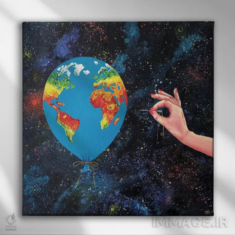 تابلو دکوراتیو سیاره من اثر لنا اسمیرنوا - نمای روبهرو روی دیوار