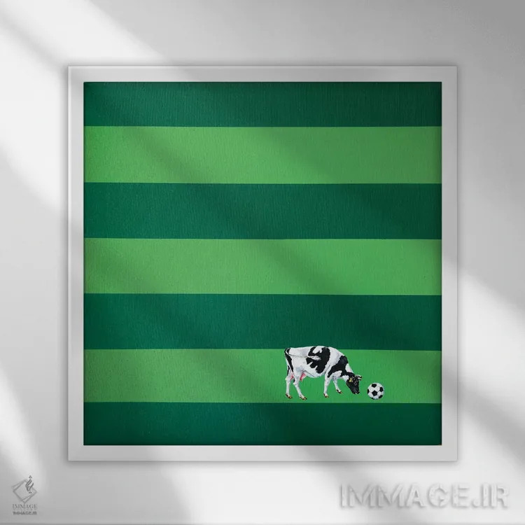 تابلو مدرن آفساید شماره یک اثر لنا اسمیرنوا - نمای قابدار سفید