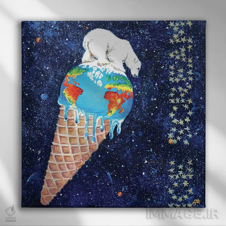 تابلو دکوراتیو جیغ یخی اثر لنا اسمیرنوا - نمای روبهرو روی دیوار