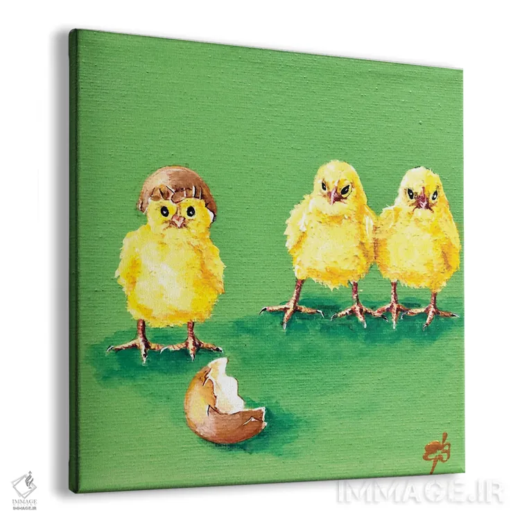 تابلو دکوراتیو سه جوجه اثر لنا اسمیرنوا - نمای پرسپکتیو محصول