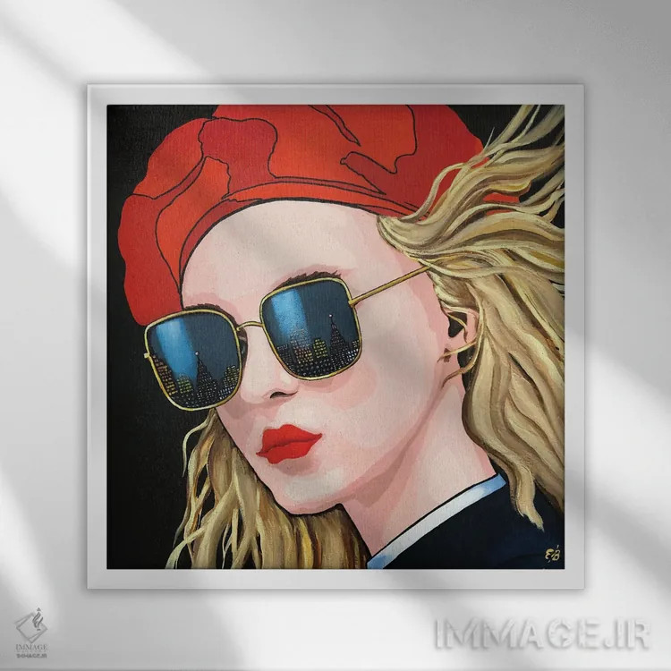 تابلو دکوراتیو کلاه قرمزی کوچک اثر لنا اسمیرنوا - نمای قابدار سفید