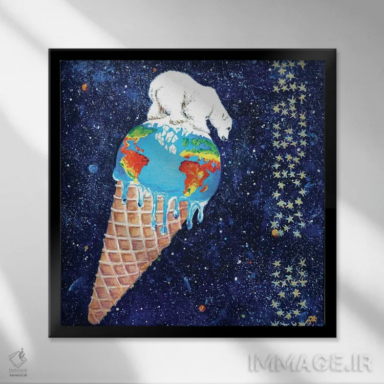 تابلو دکوراتیو جیغ یخی اثر لنا اسمیرنوا - نمای قابدار مشکی