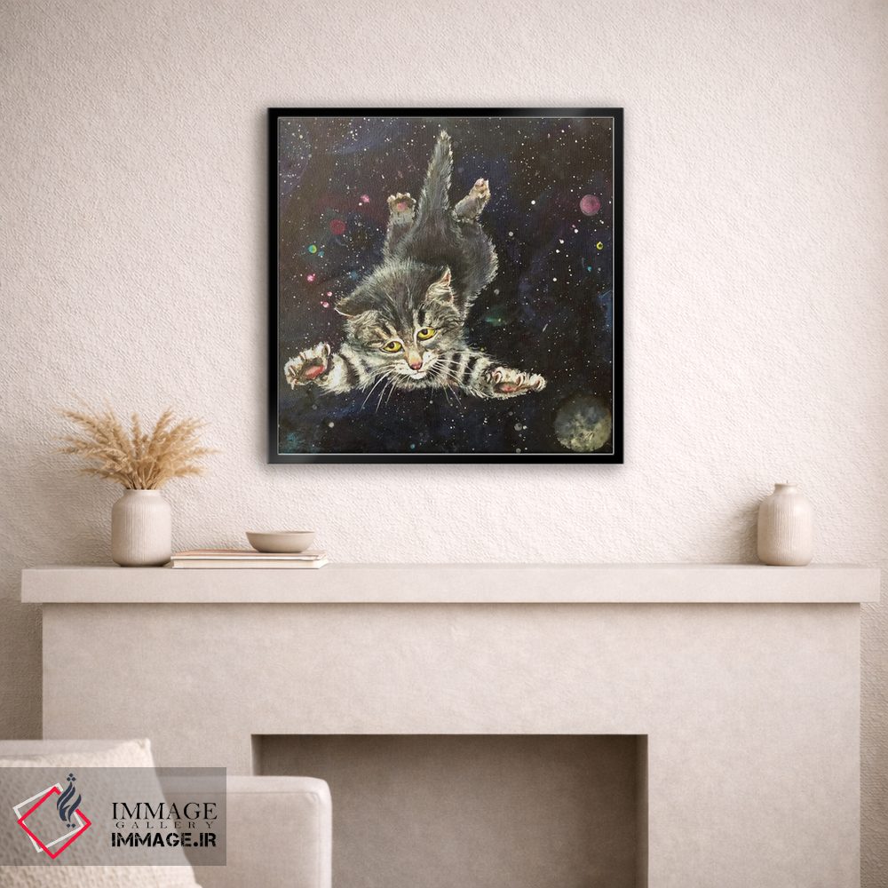 تابلو دکوراتیو بچه گربه پرنده اثر لنا اسمیرنوا - D2B
