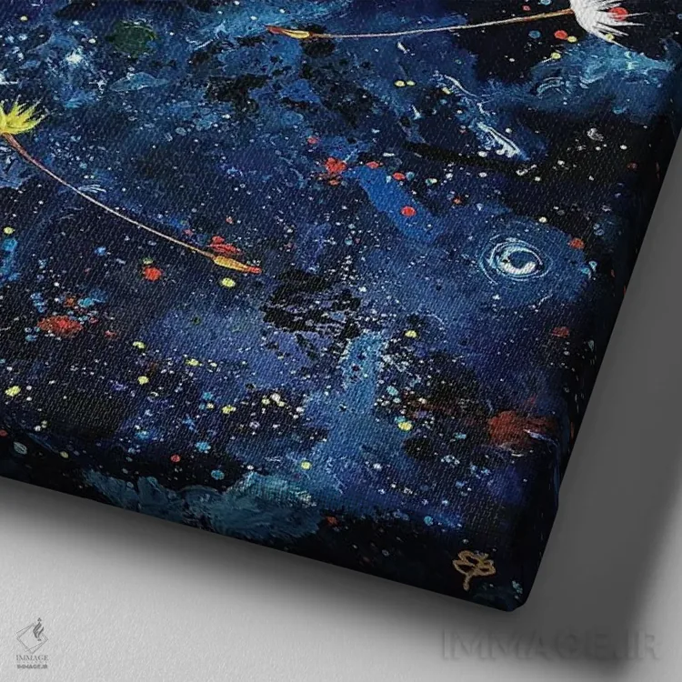 تابلو دکوراتیو قاصدک اثر لنا اسمیرنوا - نمای نزدیک بافت بوم