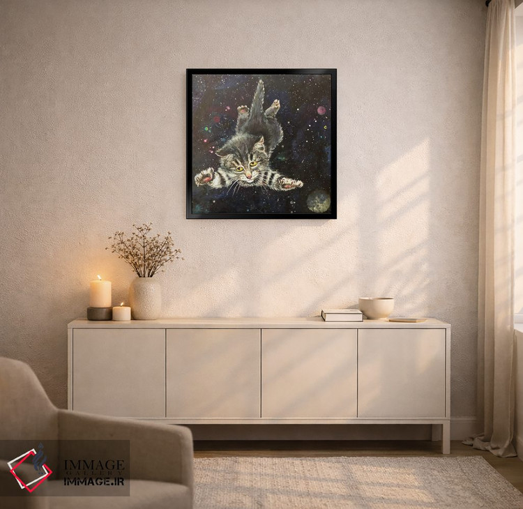 تابلو دکوراتیو بچه گربه پرنده اثر لنا اسمیرنوا - D5B