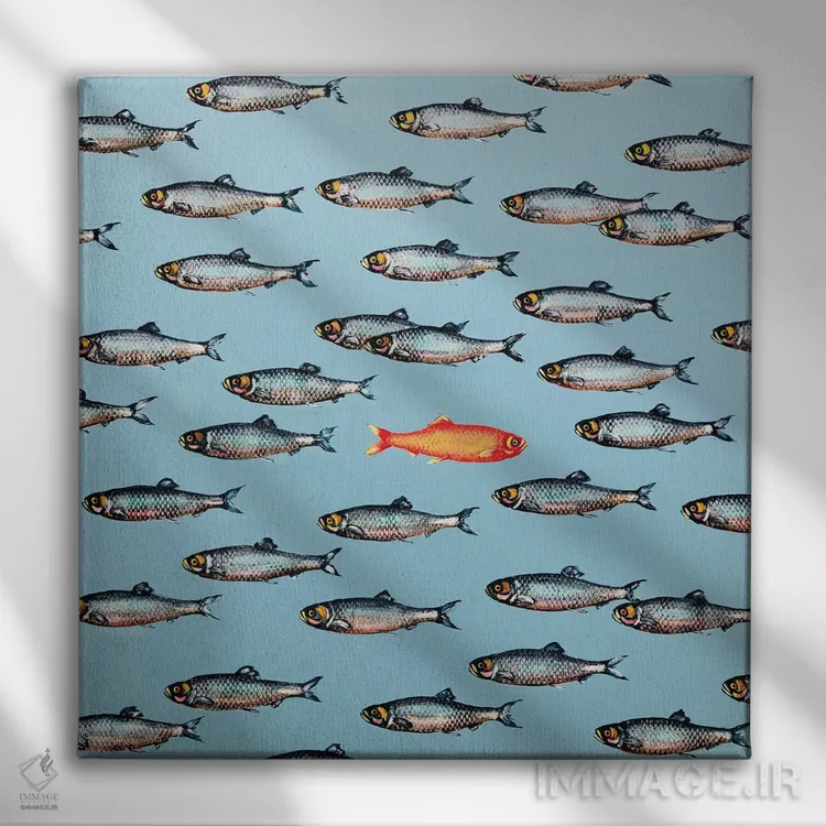 تابلو دکوراتیو طعمه انحرافی اثر لنا اسمیرنوا - نمای روبهرو روی دیوار