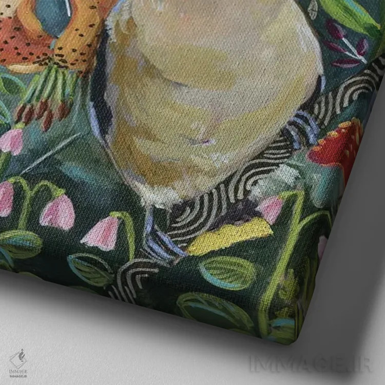 تابلو دکوراتیو موم بال سدار اثر لینه آ توبیاس - نمای نزدیک بافت بوم