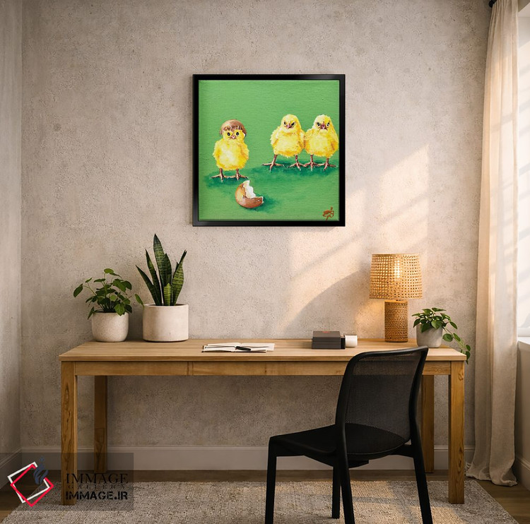 تابلو دکوراتیو سه جوجه اثر لنا اسمیرنوا - D6B