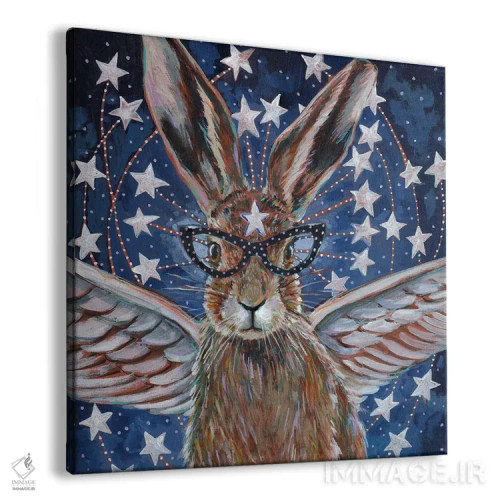 تابلو دکوراتیو خرگوش فرشته اثر لینه آ توبیاس - نمای پرسپکتیو محصول