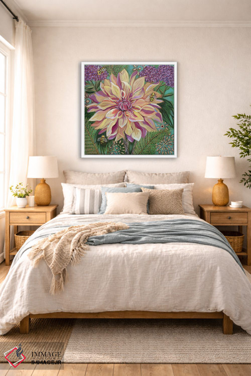 تابلو دکوراتیو داهلیا با گیاه وربنا اثر لینه آ توبیاس - D5W