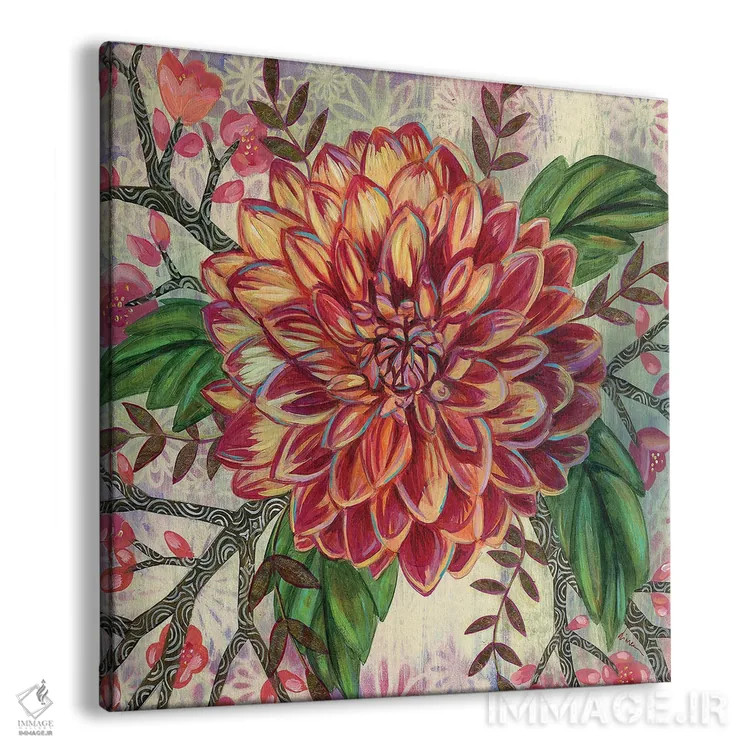 تابلو دکوراتیو داهلیای الین اثر لینه آ توبیاس - نمای پرسپکتیو محصول