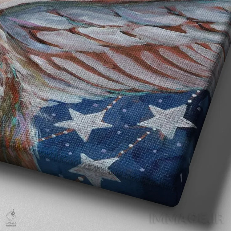 تابلو دکوراتیو خرگوش فرشته اثر لینه آ توبیاس - نمای نزدیک بافت بوم