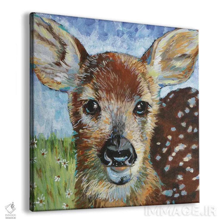 تابلو دکوراتیو بچه گوزن II اثر لینه آ توبیاس - نمای پرسپکتیو محصول