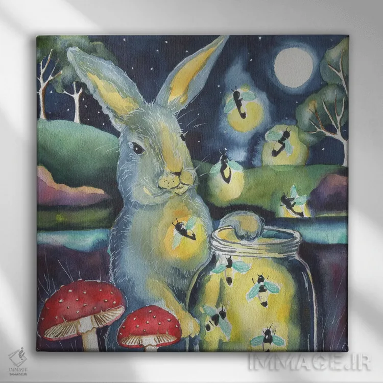 تابلو دکوراتیو روشن گری اثر لینه آ توبیاس - نمای روبهرو روی دیوار