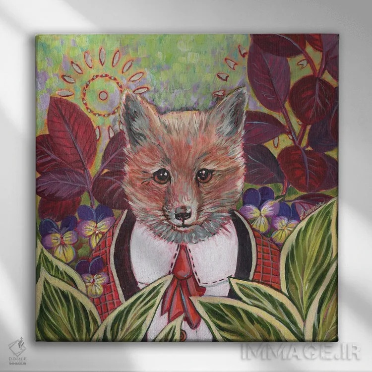 تابلو دکوراتیو روباه اثر لینه آ توبیاس - نمای روبهرو روی دیوار