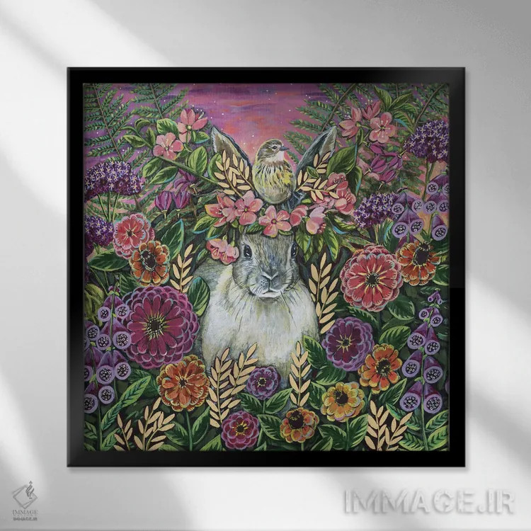 تابلو دکوراتیو باغ افسون شده اثر لینه آ توبیاس - نمای قابدار مشکی